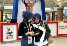 Layout menarik sambut kedatangan kontingen Fornas VIII NTB di Bandara Internasional Lombok